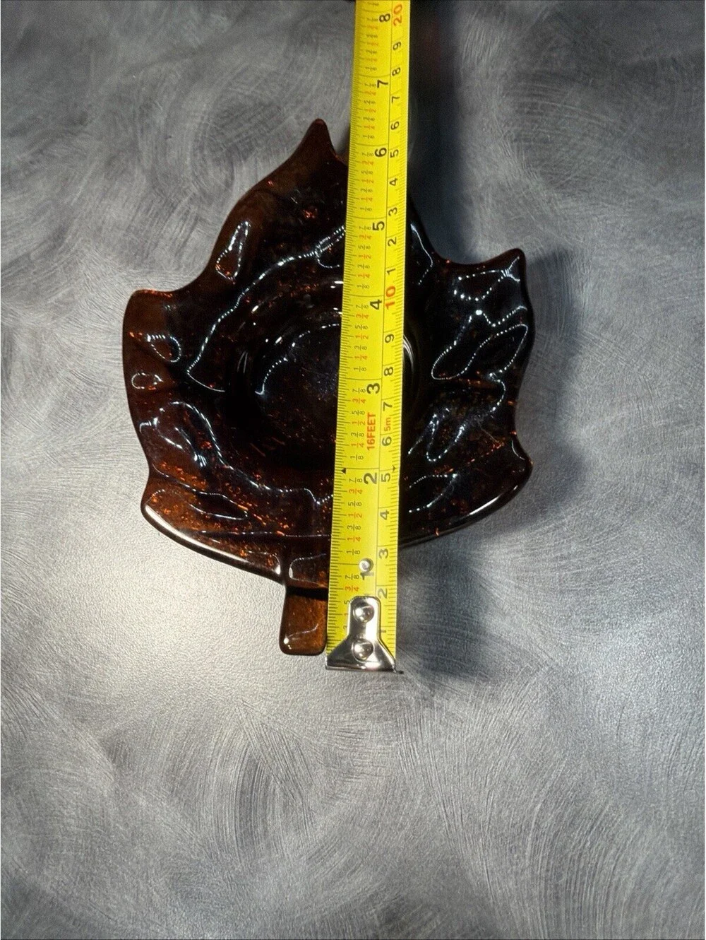 Maple Leaf Tea Light Holders Colored Glass Molded Bottoms Set/2 Fall Decor